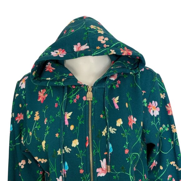 Hill House The Allie Zip Up Sweatshirt S Moody Floral Long Sleeve Hoodie Pockets - Picture 8 of 13